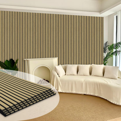 Wood Panels for Wall, 4 Pack 54" x 23.6" Acoustic Wall Panels, Wood Slat Wall Panel, Soundproof 3D Fluted Panels for Interior Wall Decor, Living Room, Bedroom, Oak
