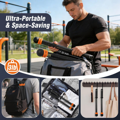 QWBthnk Adjustable Ropeless Battle Ropes, Weighted Cordless Battle Ropes for Home Gym, Quiet Non-Slip Exercise Ropes for Home Workout, Portable Battle Rope for HIIT Strength & Low-Impact Cardio