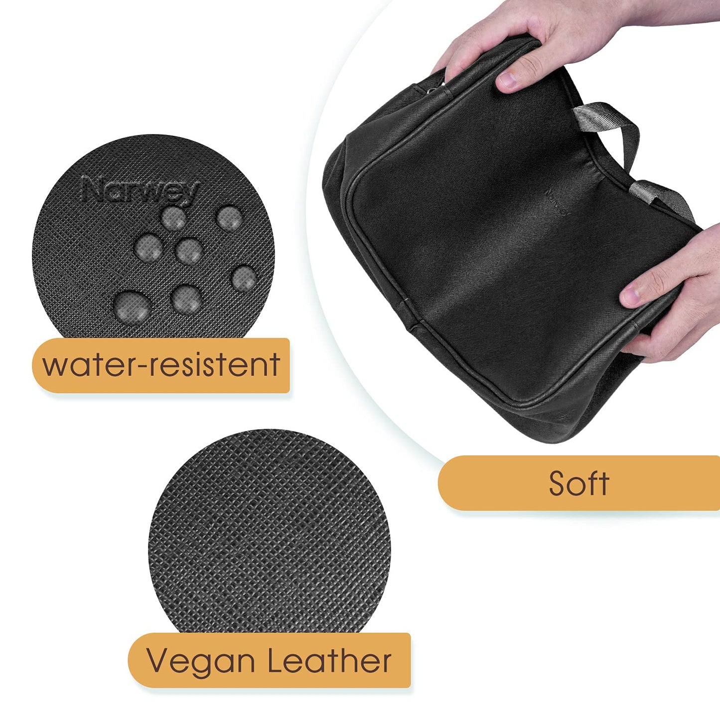 Full Size Toiletry Bag Women Large Cosmetic Bag Travel Makeup Bag Organizer Medicine Bag for Toiletries Essentials Accessories (Large, Black)