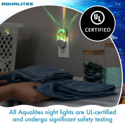 Lights By Night Tropical Aqualites LED Night, Plug-in, Color Changing, Light Sensing, Auto On/Off, for Kids, Under the sea, Fish, Bedroom, Bathroom, Playroom, 10908