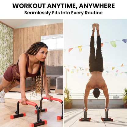Rubberbanditz Parallettes Calisthenics Handles – Push Up Bars & Dip Bar Stand – Parallel Bars Dip Station for Strength Training – Pushup Handles Parallettes Bars for Home Gym Workouts