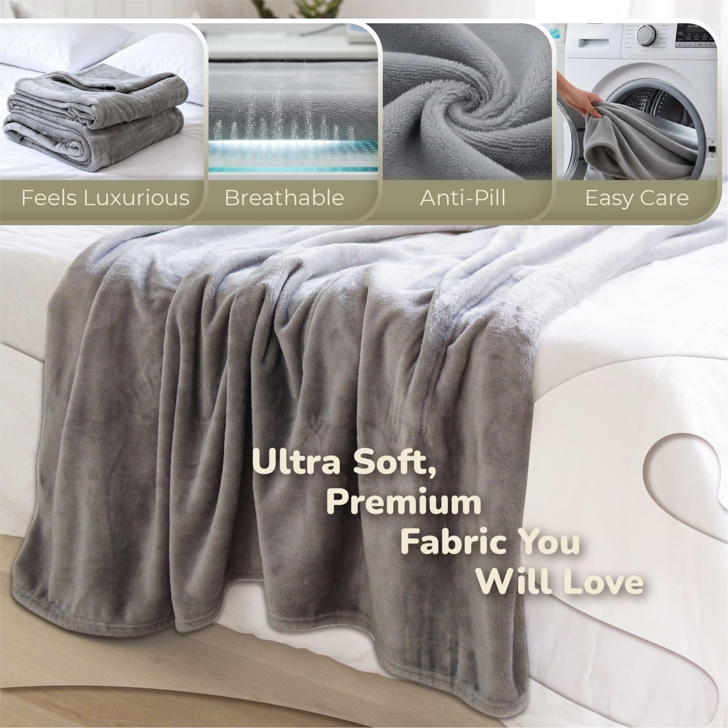 Super Blanky Wearable Blankets for Women, Comfy Wearable Blanket Men, Cozy Gifts for Women, Dorm Room Essentials, Graduation Gift for Her Girlfriend, Gifts for Wife Birthday Gift Ideas, Aspen Gray