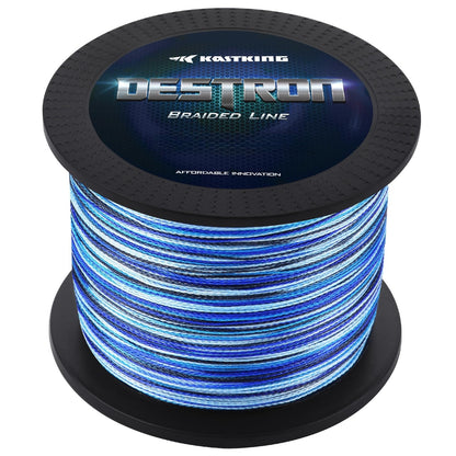 KastKing Destron Braided Fishing Line, Blue Camo , 300 yds-15lb-0.2mm