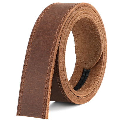 OZNDAS Ratchet Belt Strap, Full Grain Leather Belt Straps for Men without Buckle 1 3/8"- Replacement Strap Only