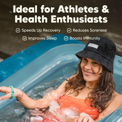 Rebrea Inflatable Ice Bath Tub -XL Clear See Through - Ice Plunge Tub for Cold Water Therapy - Portable Cold Plunge Tub - Indoor & Outdoor - Inflatable Tub for Adults - Ice Tub for Athletes - Cold Tub
