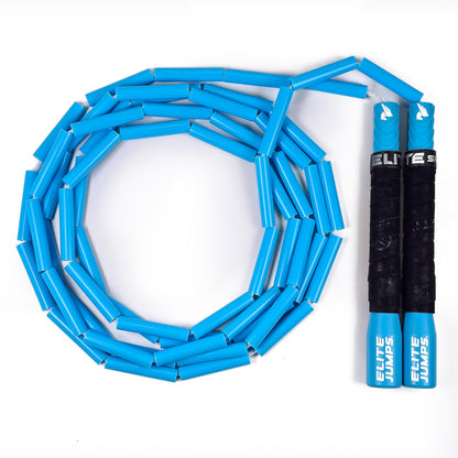 Elite Jumps - Heavy Beaded Jump Rope - 6.5oz Weighted Jump Rope for Women - Durable & Heavy Resistance - 10ft Long Adjustable Rope - Tangle-Free - Shatterproof 2” Beads - Long 8” Handles