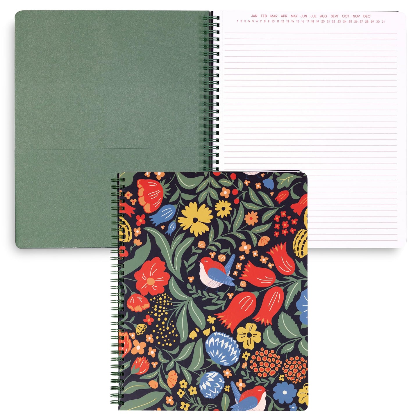 Steel Mill & Co Large Spiral Notebook College Ruled for Journaling/School/Work, 11" x 9.5" with Durable Hardcover and 160 Lined Pages, Wanderlust
