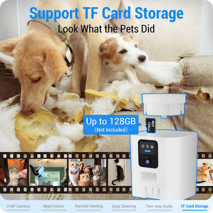 Frienhund Automatic Cat Feeder with 2K Camera: 5G WiFi Automatic Dog Feeder with Night Vision, Auto Cat Food Dispenser with 7L Large Pet Food Storage for Multiple Pet,Detachable for Easy Clean -29 Cup