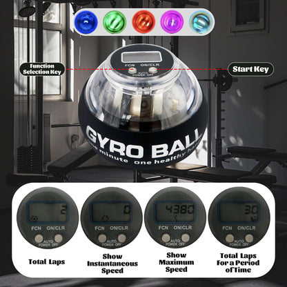 HuijXanqor Torque Ball Hand Exerciser,Wrist Trainer Ball Gyro Ball Hand Wrist Exerciser with Counter,Premium Wrist Strengthener for Fitness,Stress Relief & Dexterity Training,Portable,Gift-Ready for Adults