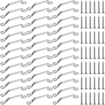 Bimini Top Strap Footman Loop Pad Eye - 316 Stainless Steel | 20/40 Pcs with Screws for Kayak, Boat, Canoe Rigging