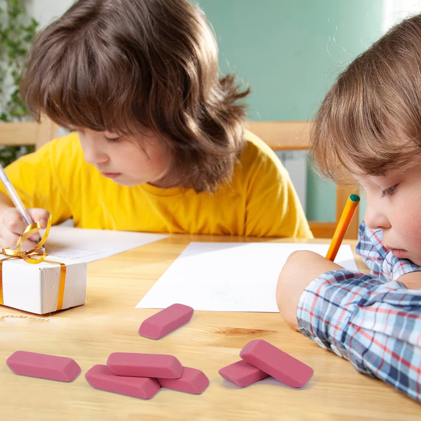 200 Pack Pink Erasers Bulk Latex-Free Soft Erasers Pencil Erasers for Students Teachers and School and Office Supplies