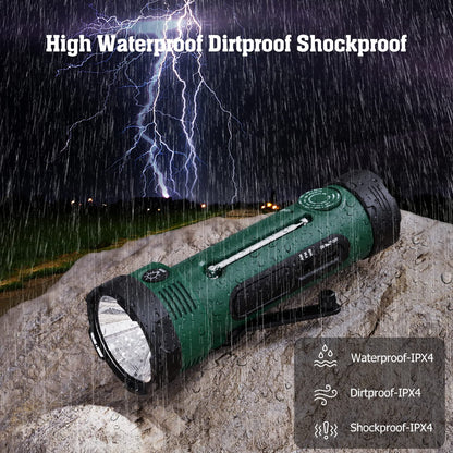 Emergency Radio with 5-Mode LED Flashlight, Solar Hand Crank NOAA Weather Radio, Portable AM FM Battery Operated Radio with Phone Charger, Reading Lamp & SOS Alarm for Home, Camping, Outdoor Survival