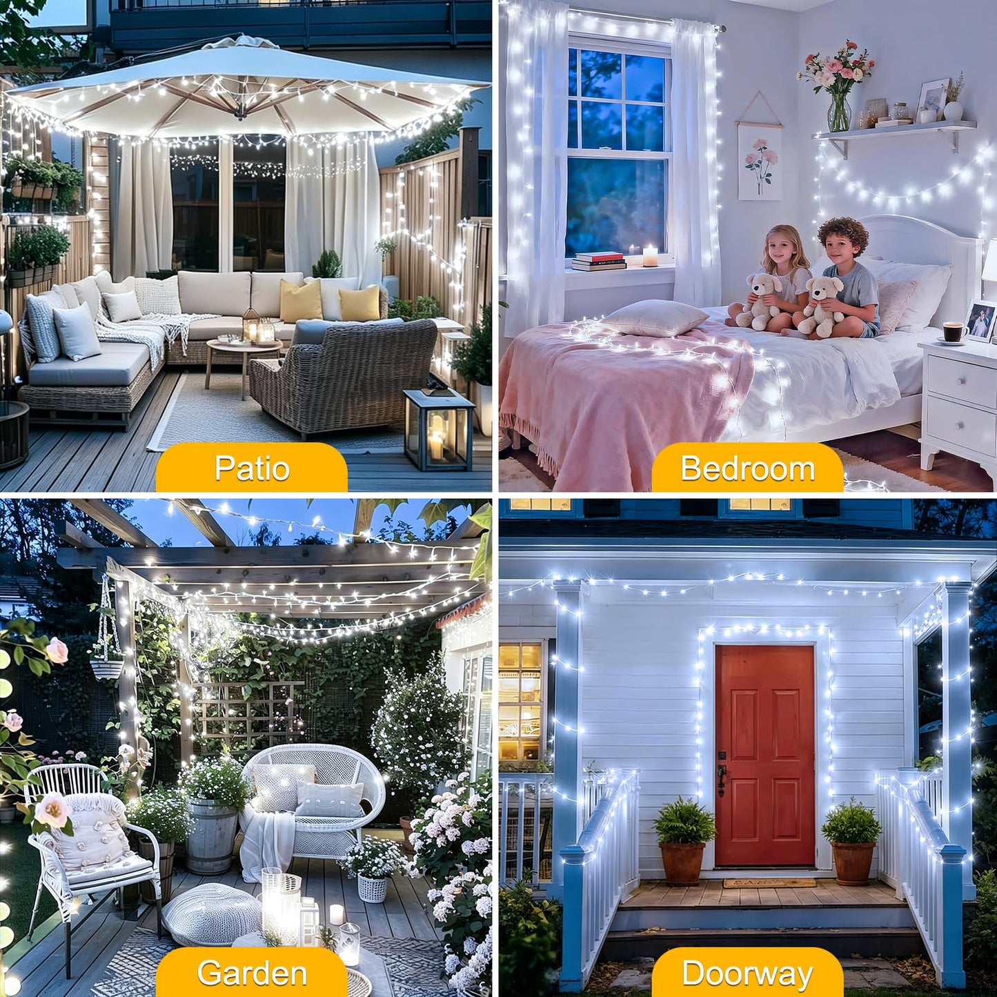 66FT 200LED Christmas Lights Plug in,Connectable Fairy Lights with Plug/Timer/8 Modes, Christmas Tree Lights Lighting Outdoor Indoor Garden Party Wedding Christmas Tree Decoration(Cool White)