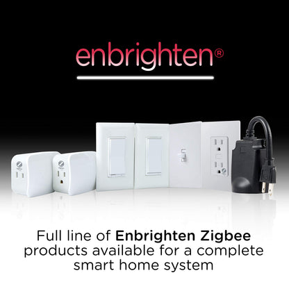 Enbrighten Zigbee Dimmer, QuickFit & SimpleWire, Pairs Directly with Echo Studio/Show 10/Plus 1st & 2nd Gen, Works WIth Alexa, Google Assistant, White & Light Almond, Smart Light Switch, 43080
