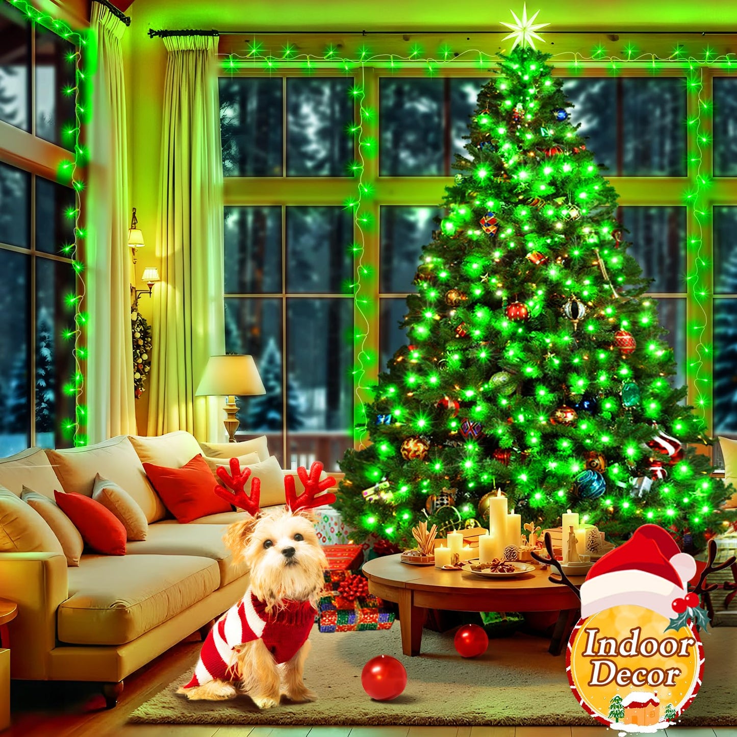 KNONEW 403ft 1000 LED Christmas String Lights Outdoor 8 Modes & Timer Fairy Light Plug in Waterproof LED Wedding Lights for Xmas Yard Tree Party Holiday Decor (Green)