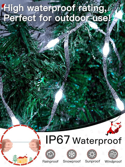 1000 LED 328 FT Outdoor Christmas Lights, IP67 Waterproof Twinkle String Lights with Remote 8 Modes and Timer Memory Function, Fairy Light for Holiday Garden Party Decorations