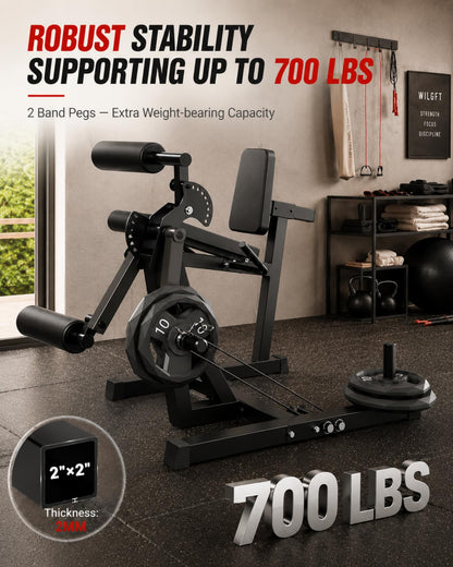 Leg Extension and Curl Machine - 700 LBS Capacity Leg Extension Curl Machine for Home Gym, Hamstring Curl, Hip Thrust & Calf Raise, Heavy-Duty Lower Body Workout Equipment，All Black