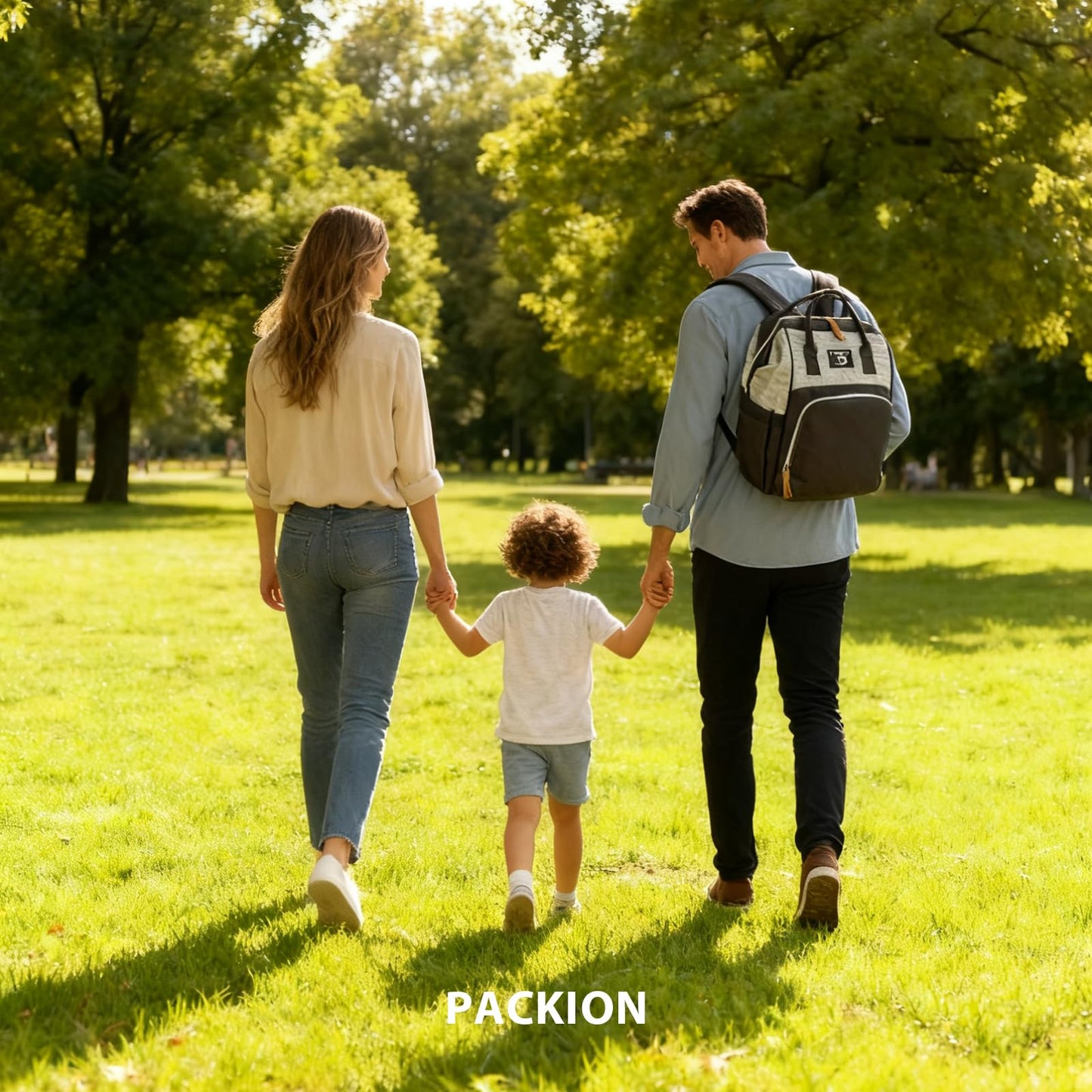 Packino Diaper Bag Backpack for Women - Multifunction Travel Essentials Baby Diaper Bag with Changing Pad, Large Backpack Baby Girl Boy, Insulated Bottle Holders & Stroller Straps (Black+Gray)