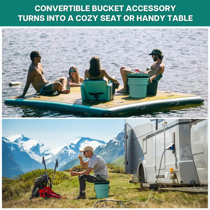 Wizcave 5 Gallon Bucket Seat for YETI Bucket Only, 360-Degree Swivel Bucket Lid Seat, Bucket Lid Cushion 5 Gallon for Fishing, Hunting, Tool Organizer, Car Washing, Gardening, Baseball