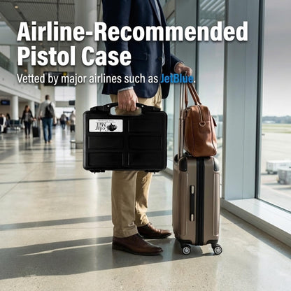Cedar Mill Fine Firearms TSA Approved Gun Case - Gun Carry-on Bag for Handgun & 9mm Pistol, Revolver - Airline Approved Hard Case - Travel Pistol Carrying Bag (12.3” x 10.5”)