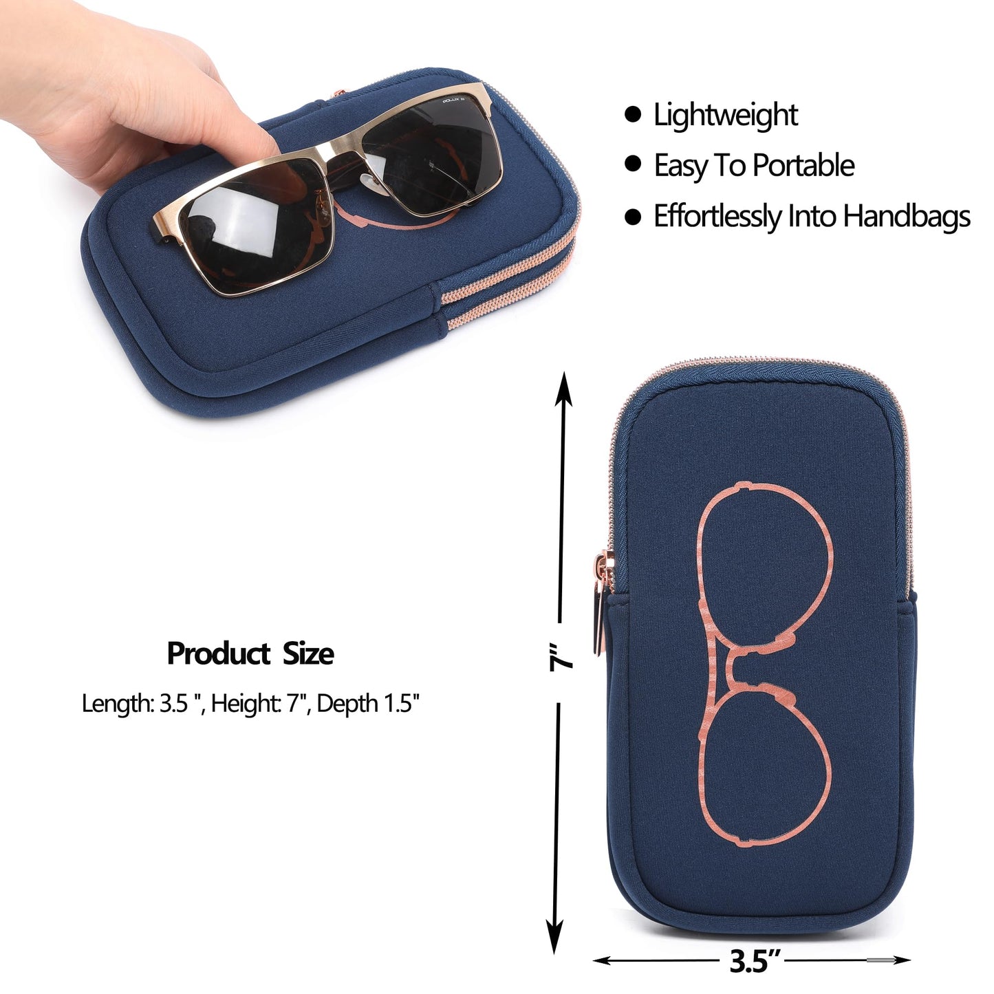 Top Souls KKP Double Eyeglass Case | Sunglasses Cases with 2 Compartments