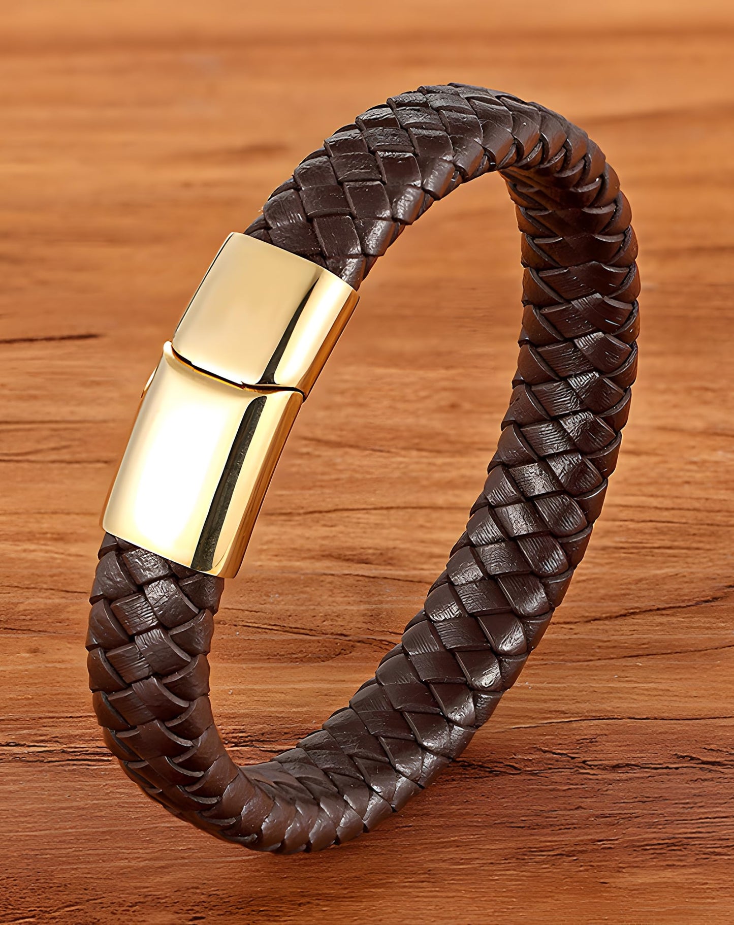 Deerllia Leather Bracelet for Men, Braided Cuff with Stainless Steel Clasp Stacked Multi Style Color Anniversary Father's Day Birthday Christmas Jewelry Gifts for Him, Silver Clasp Black Leather