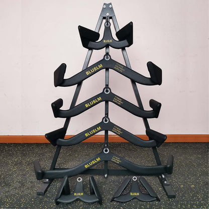 BLUSLM LAT Pull Down Bar for Cable Machine, LAT Pulldown Attachments T-bar V-bar Cable Attachment for Gym, Back Tricep Strength Training Handle
