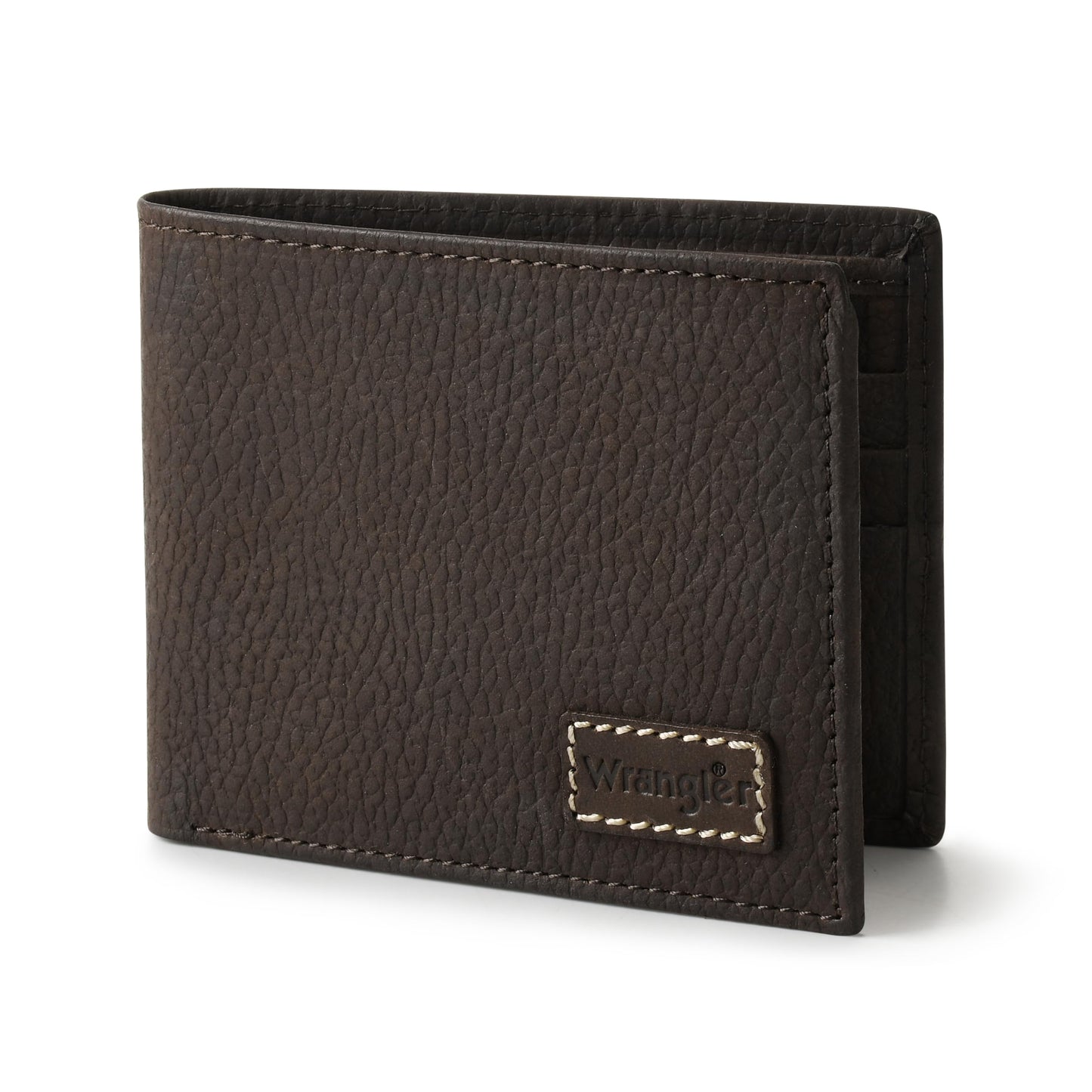 Wrangler Bifold Wallet for Men, Slim Casual Genuine Leather Purse, RFID Blocking, Gift for Him