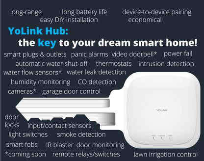 YoLink Smart Power Fail Alarm & Hub Kit, Smart Home Starter Kit with AC Power Outage Alert, LoRa Long-Range, Remote Monitoring, App Alerts, Text/SMS, Email Alerts, IFTTT