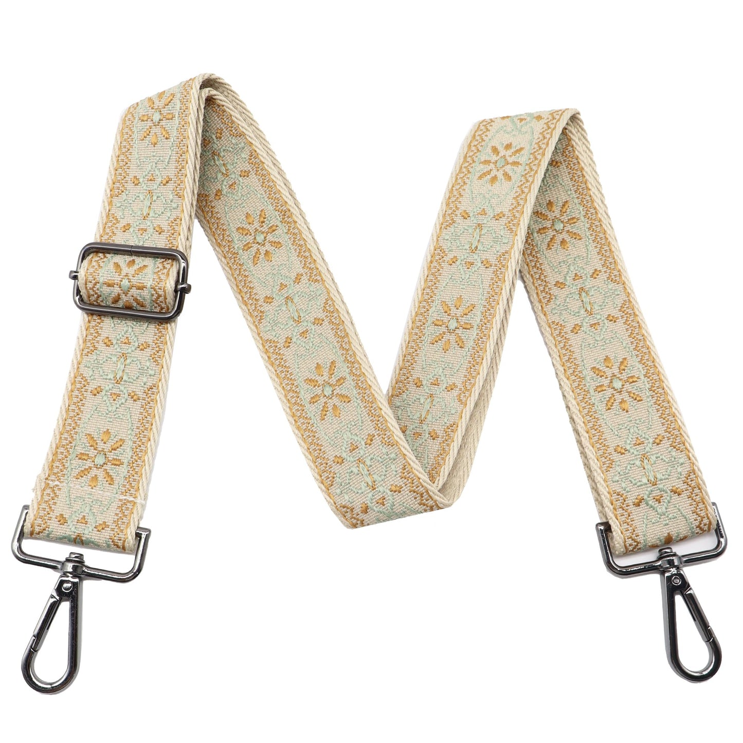 LEMEDE Purse Strap Adjustable Replacement Crossbody Bag Strap Retro Jacquard Embroidery Shoulder Straps for Canvas Bag