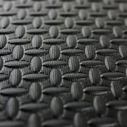 CAP Barbell Exercise Mat Interlocking Puzzle Mat, Diamond Plate Texture, Covers 12 Sq Ft, Black 12 x 12 x 1/2