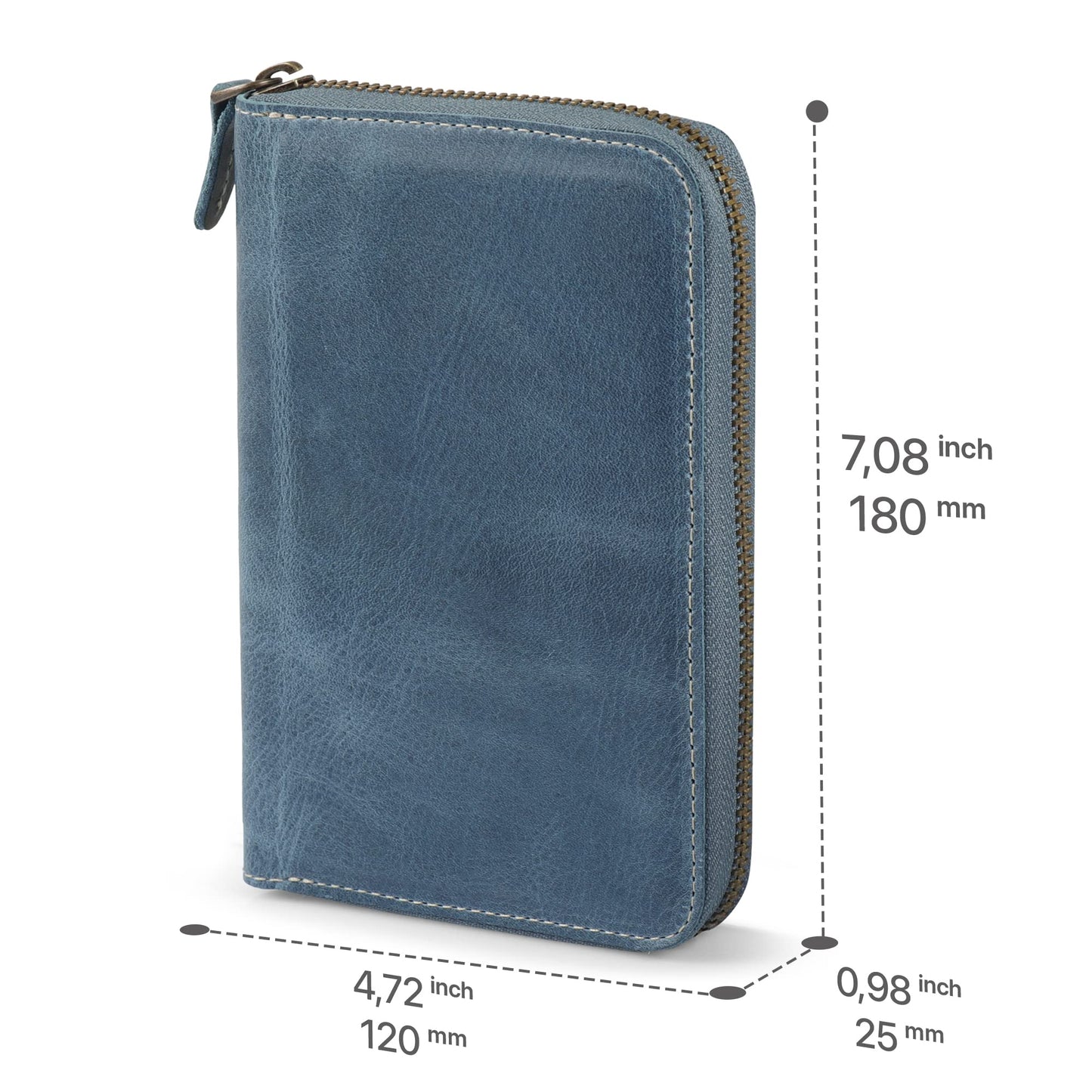 Londo Genuine Leather Padfolio – Portfolio Folder with Pencil Holder, Notepad & Zipper Closure for Business, Office & Travel