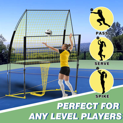 foootcu Volleyball Training Net Equipment System，Volleyball Practice Net of Adjustable Height, Good Stability, Easy Assembly & Storage, Indoor and Outdoor Use