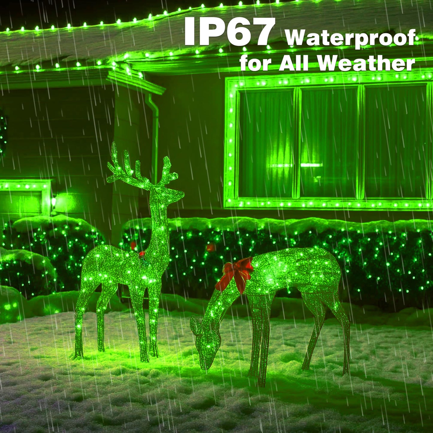 Domolli Christmas Lights 500LED 164FT, Waterproof Christmas Tree Lights with 8 Modes, Remote Control 3 Timers & Memory Function Xmas Decorations for House and Holiday (Green)