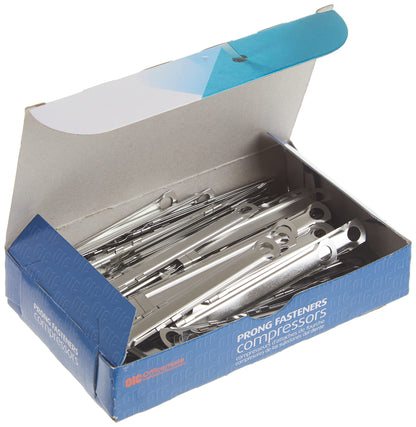 Officemate Prong Paper Fastener, Compressors. 2.75 inch Base, Box of 100 (99855)