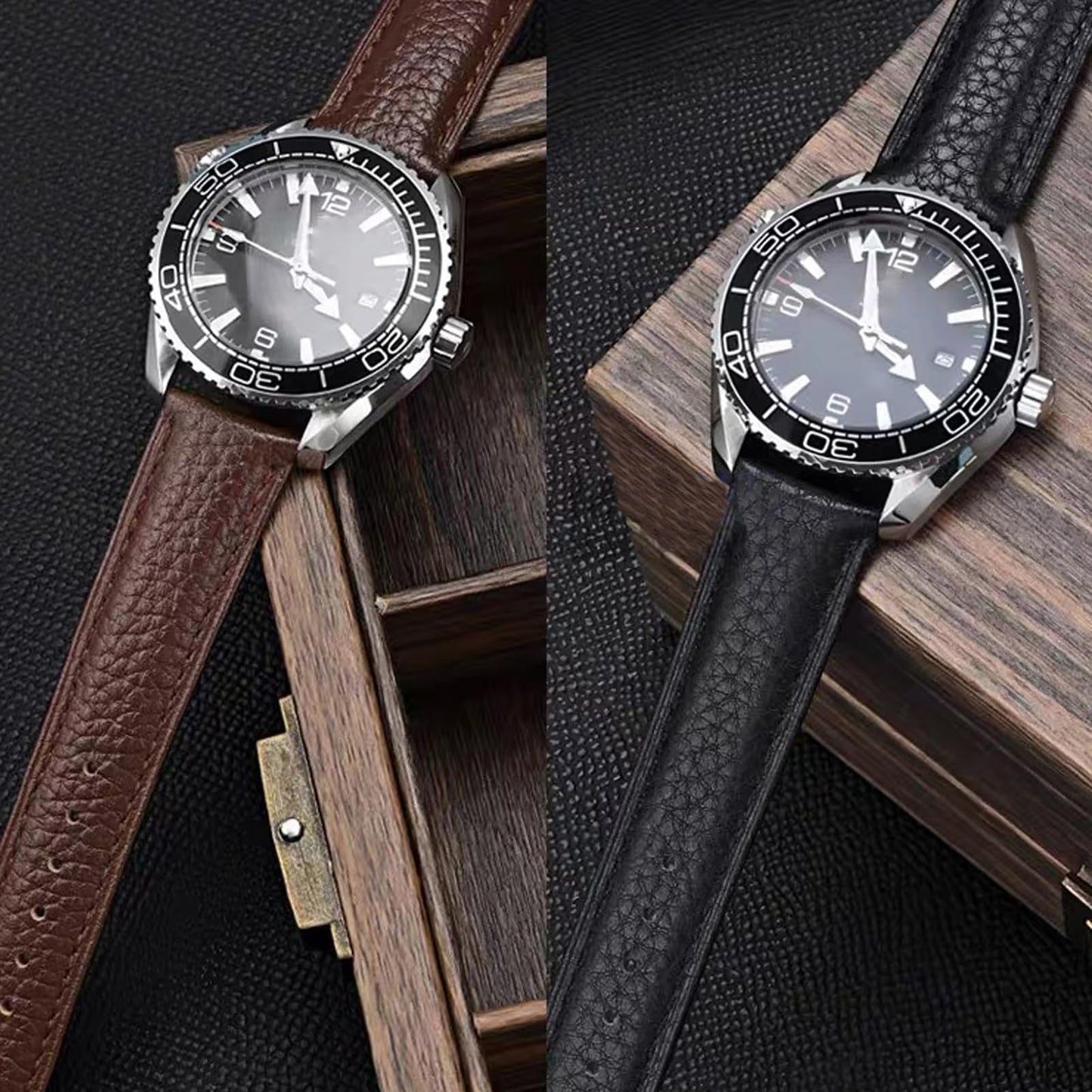 Aoeiwv Genuine Leather Watch Band Hand-Stitched Texture Padded Italian Leather Strap Quick Release 12mm 13mm 14mm 15mm 16mm 17mm 18mm 19mm 20mm 21mm 22mm 23mm 24mm Replacement Band for Women Men