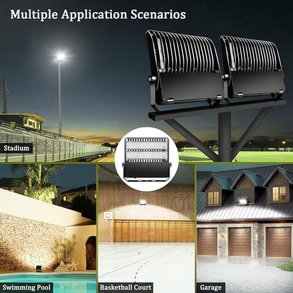 36000LM LED Stadium Flood Light Commercial 1500W Equivalent LED Arena Lighting Wall Mount Floodlights Outdoor 5500K 85-277V Waterproof 240W Shoebox Fixture for Court,Street,Yard 3 Pack