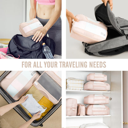 Veken 8 Set Packing Cubes for Travel, Beach Vacation Essentials Accessories for Cruise Ship, Suitcase Organizer Bags for Luggage with Hanging Toiletry & Shoe Bag, Birthday Gifts for Women Mom Her