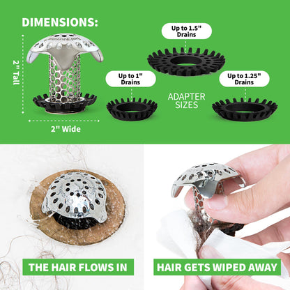 SinkShroom Ultra Revolutionary Bathroom Sink Drain Protector, Stainless Steel with Stopper