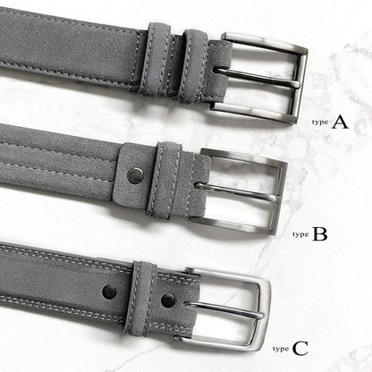 BS110 Men's Belt Suede Full Leather Belt Casual Dress Leather Belt 1-3/8"(35mm) Wide (Taupe, 38)