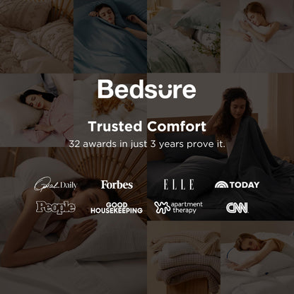 Bedsure Twin Sheets Set - 3 Pieces Soft Twin Bed Sheets - Breathable & Cooling - Hotel Luxury - Easy Care Polyester Microfiber Bedding for Women, Men, Grey