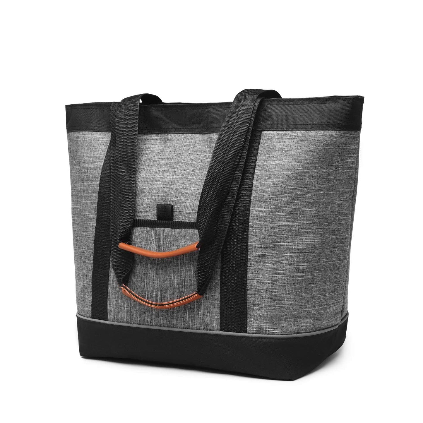 TIIOCTI Large Insulated Cooler Tote Bag, Reusable Grocery Cooler Bag, Collapsible Soft Cooler for Frozen Food, Picnic, Beach and Shopping, Grey
