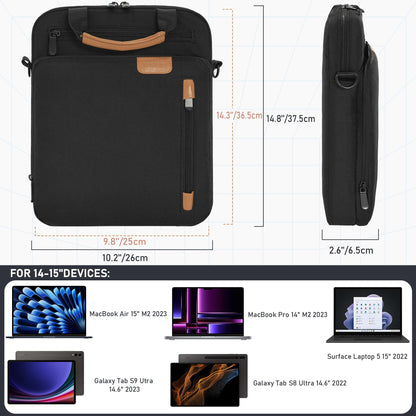 15 inch Laptop Sleeve Bag,Padded Protective Travel Carrying Case for New 15"/15.3" MacBook Air M5 M4 M3 M2 2026-2023,Dell XPS 15 Plus,15 Inch Surface Laptop 7/6/5/4/3,Galaxy Tab S9 Utra 14.6"