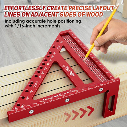 8.5 Inch Large Carpenter Square – Multi-Angle Measuring and Marking & Creating Spacing Marks,15-90 Degrees Angle Marking Square,Marking Gauge
