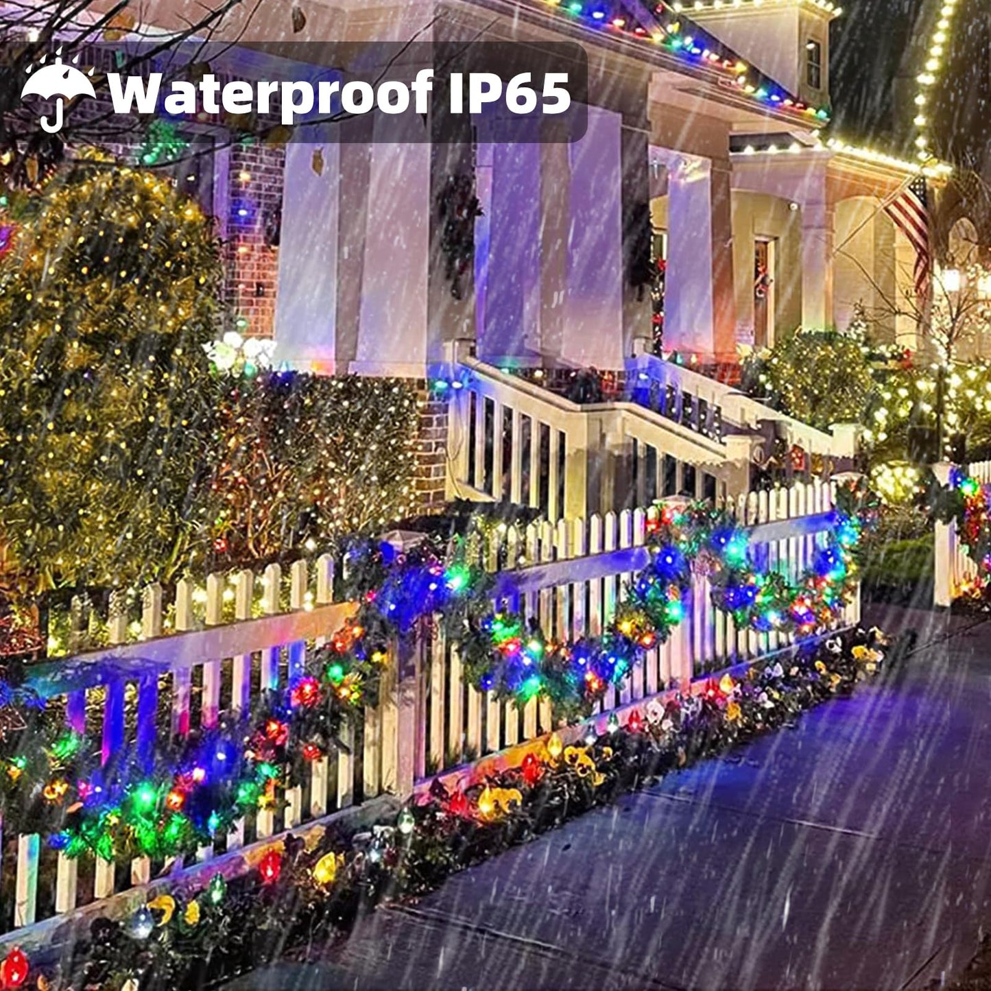 Green Convenience Christmas Lights 33ft 100LED Battery Operated String Lights with USB or Battery Powered Waterproof for Indoor Outdoor Holiday Party Wedding Christmas Decoration
