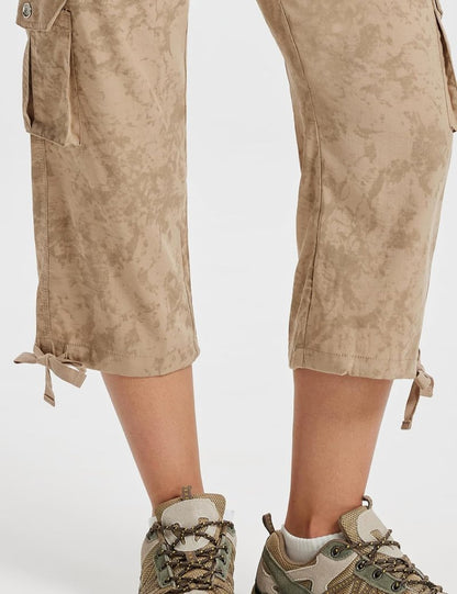 Womens Capris with Pockets - Lightweight Casual Cargo Pants | Loose Fit for Hiking