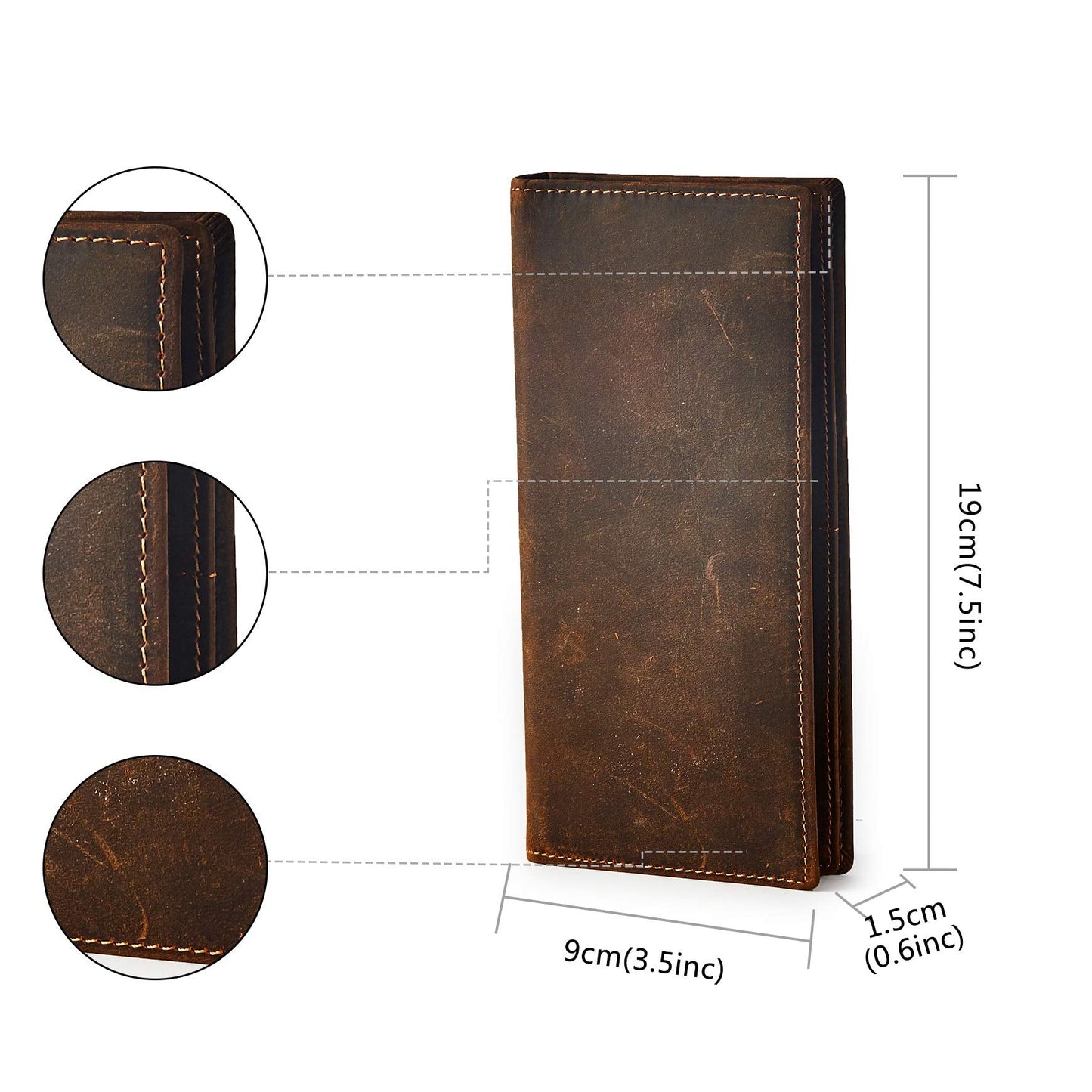 Plinvo Vintage Genuine Leather Wallet for Men, Bifold Slim Design with RFID Blocking and Gift Box (Brown2)