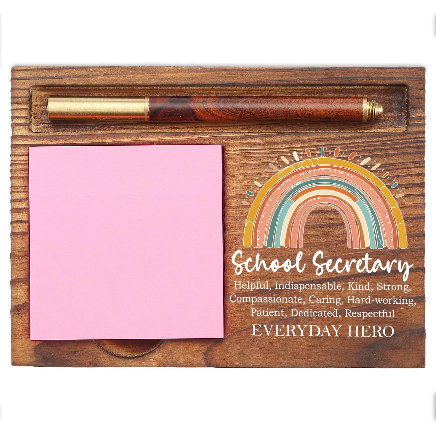 School Secretary Appreciation Gifts Desk Self-Stick Note Pad Holders, Thank You Gifts for School Secretary Assistant Principal Staff Worker Admin EDP04