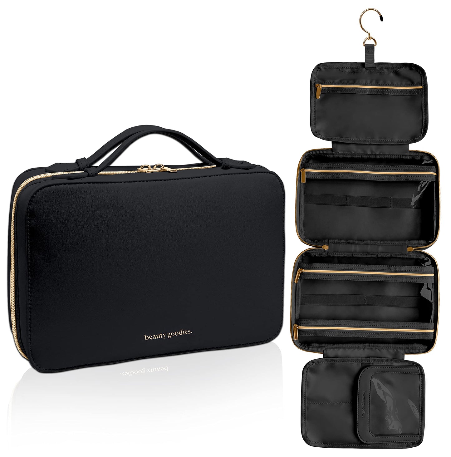 Hanging Travel Toiletry Bag For Traveling Men and Women, Holds Makeup, Toiletries, Shaving Kits, Medicine Bag, Folds and can be Packed Easily With Hanging Hook, Perfect for the Frequent Traveler
