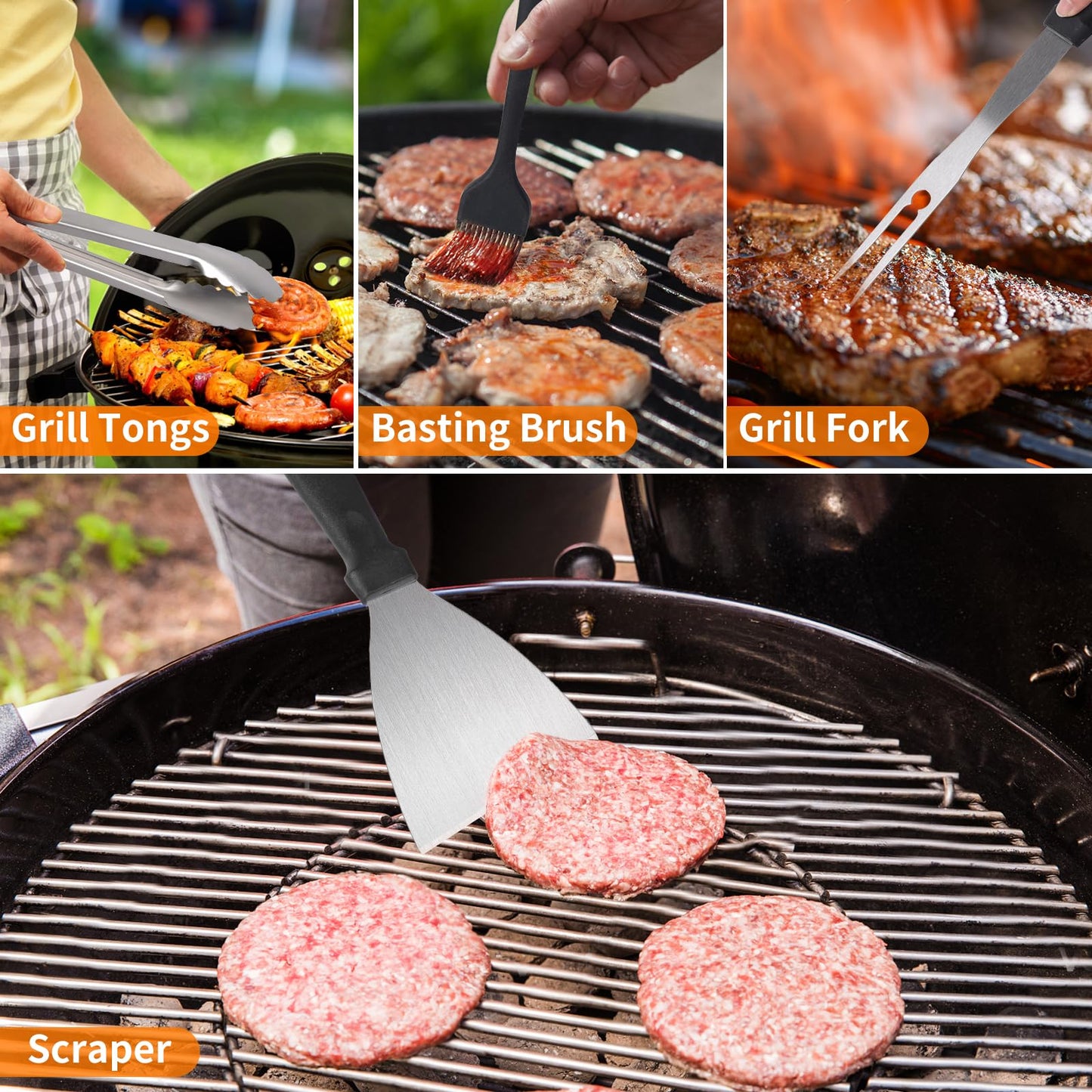 Latiret Blackstone Griddle Accessories Kit, 23Pcs Grilling Accessories Set for Camp Chef, Flat Top Griddle Accessories with Scraper, Spatula, Basting Cover, Outdoor Grill Tools